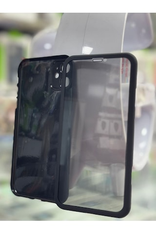 Apple Uyumlu iPhone 11 Uyumlu 360 Tam Koruma Black Kılıf -