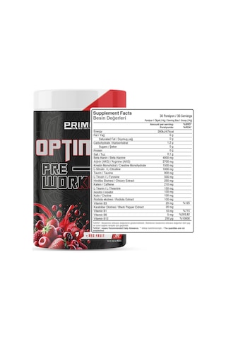 Prime Nutrition Optimus Pre-workout 420 Gram - Red Fruit