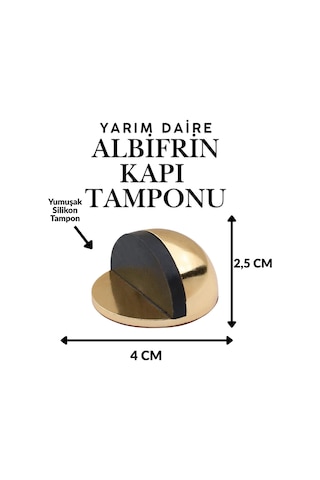 5 Adetalbifrinyarım Daire Yapışkanlı Kapı Tamponu Kapı Stoperi Metal Kapı Stopu Durdurucu