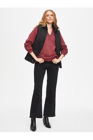 Patch Cep Detaylı Kapüşonlu Kapitone Yelek 69456 U6945610 Siyah