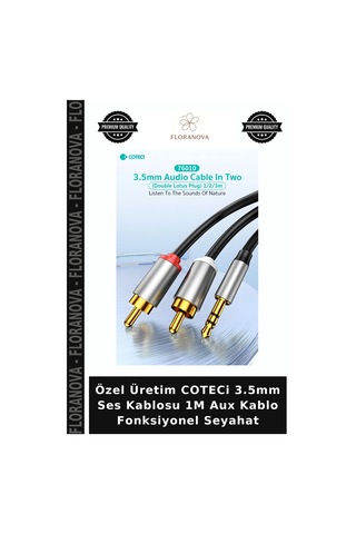 Özel Üretim Coteci 3.5mm Ses Kablosu 1m Aux Kablo Fonksiyonel Seyahat