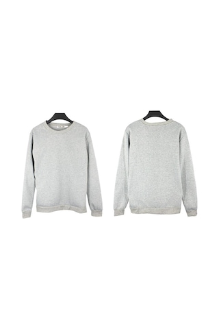 Dolıty Erkek Kazak Düz Polar Sweat Top Bisiklet Yaka Jumper Gri Gri