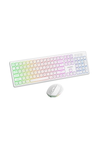 Everest Km-319bt Beyaz 2.4g+bt1+bt2 Çoklu Cihaz Bağlantılı Q Set Kablosuz Klavye +