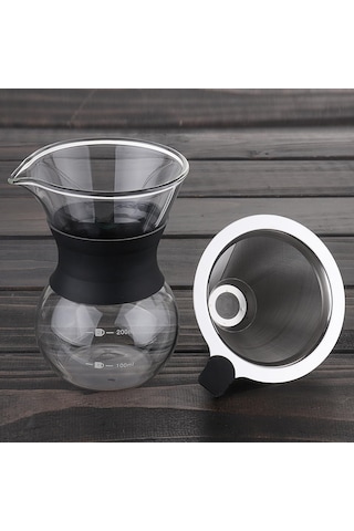 The Old Tree 200ml 400ml Klasik Cam Kahve Makinesi Çelik Filtreli Kahve Makinesinin Üzerine Dökün Yeni