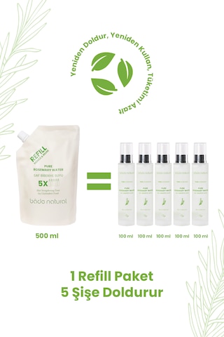 Biberiye Suyu Güçlendirici Saç Toniği Refill Paket 500 Ml