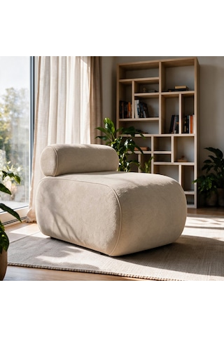 İnarch Dizayn Cosmo Berjer Modern Minimalist Konforlu Tekli Koltuk Sütlü Kahve Sütlü Kahverengi