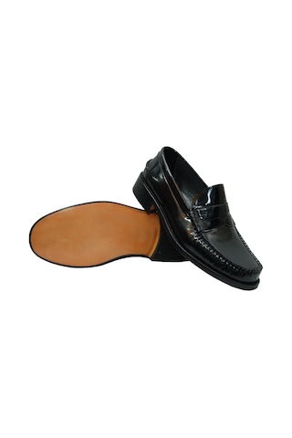 Erkek Loafer Siyah Açma Deri Içi Deri Kösele Taban Ayakkabı Sula