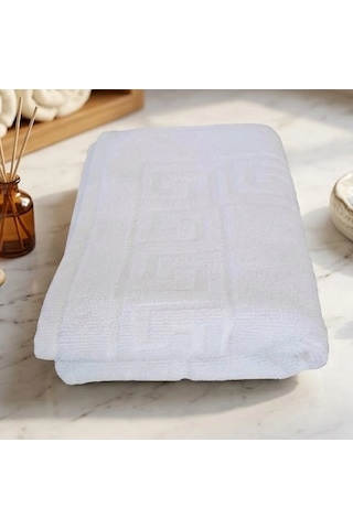 Bicomi %100 Pamuklu İkili Ayak Havlusu Seti Duş Sonrası Ultra Emici Banyo Paspası 50x70 Cm Beyaz