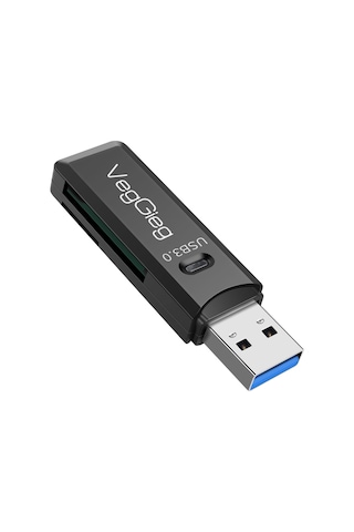 Veggieg Usb 3.0 Sd Ve Micro Sd Hafıza Kart Okuyucu Siyah
