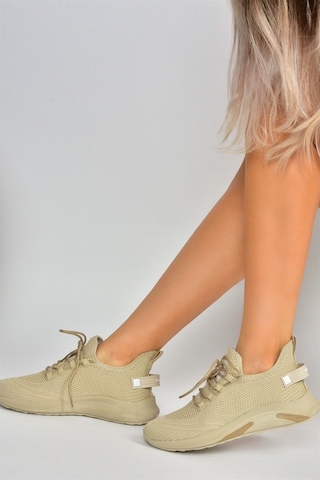 Fox Shoes Bej Triko Kumaş Kadın Spor Ayakkabı M702006204
