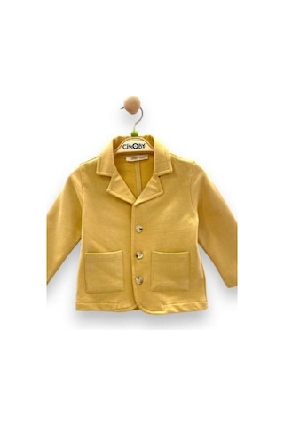 Erkek Bebek Örme Hırka Ceket-13809 Hardal