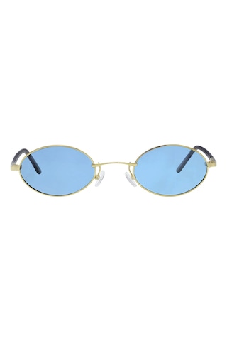 Unisex Sarı Füme Cam Polarize Oval Güneş Gözlüğü 6005 Açık Mavi