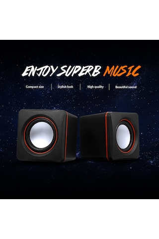 Youtek Masaüstü Bilgisayar Mini Hoparlör - Kablolu, Derin Tonalite, 3.5mm Ses Girişi, Taşınabilir, Ev/ofis Kullanıma Uygun