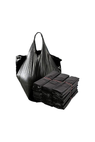 Siyah Atlet Poşet Kulplu Dayanıklı 45x70 Battal Boy 10 KG