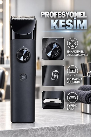 Xiaomi Saç Kesme Makinesi Titanyum Seramik Bıçaklı Şarjlı Profesyonel Saç Tıraş Makinesi Seti