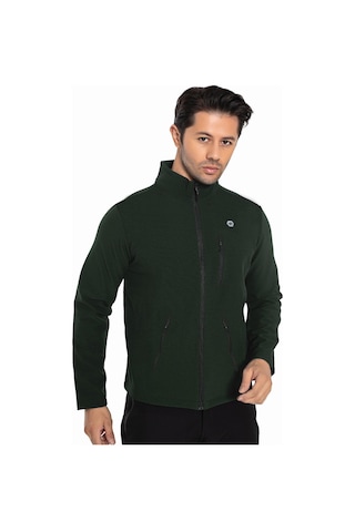 Crozwise Erkek Yakalı Su İticili Spor Sweatshirt Haki
