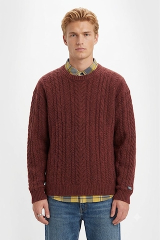 Levi's Erkek Yuvarlak Yaka Relaxed Fit Kazak Açık Bordo