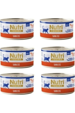6'lı Avantaj Paketi: Nutri Feline Tahılsız Tavuklu & Jöleli Kedi Konservesi 70 Gr X 6