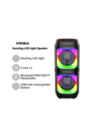 Lipon Işıklı Bluetooth Hoparlör Ses Bombası Mikrofonlu Karaoke Yüksek Ses Yeni Rgb 10watt