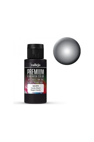 Vallejo 62079 60 Ml. Candy Black, Premium Rc Color Serisi Model Boyası Renkli