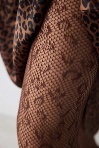 Penti Leopard File Kahverengi Soket Çorap