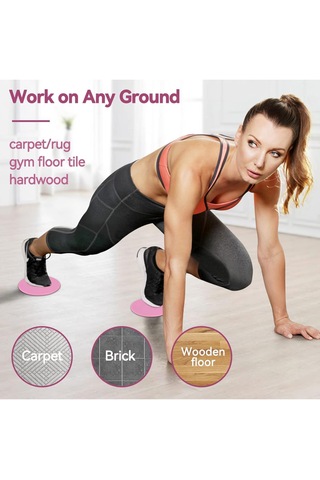 Core Slider Pilates Egzersiz Kayar Disk Pembe 2 Adet