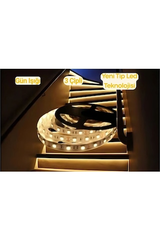 Led Home Iç Mekan Şerit Led 5 Metre Rulo Gün Işığı Sadece Şerit Led Sarı