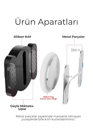Apple Uyumlu AirTag Manyetik Kılıf 2'li Paket