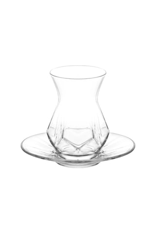 Lav Alya Cam Çay Seti 6 Kişilik 165 ml (6 Çay Bardağı, 6 Çay Tabağı)