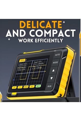 Elmpaly El Tipi Mini Osiloskop, Akım Ölçüm Cihazı, Taşınabilir Dijital Osiloskop 2si 1 Arada 200khz Bant Genişliği 25ms/s Örnekleme Dso152+10x Prob