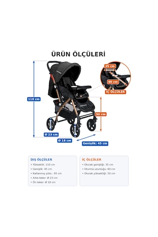 Tommybaby Eagle Gold Lüx Çift Yön Bebek Arabası