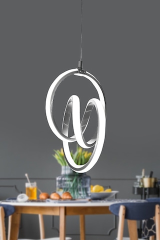 Ransom Imza Modern Gümüş Kasa Beyaz Işık Led Avize Imza Ledli Avize Gümüş