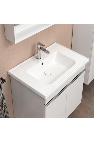 Isvea Sistema L İnce Formlu Lavabo 65x46,5 Cm Beyaz 10le50065