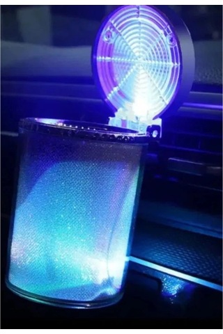 Buğz Araç İçi Oto Kokusuz Küllük Rgb Işıklı Kapaklı