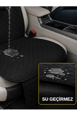 Beylini 2 Adet Oto Ön Koltuk Minderi Koltuk Kılıfı Cepli Lastikli Su Geçirmez Yıkanabilir Kapitone Kumaş Terletmez Universal Çocuk Kedi Köpek Kir Önleyici Kaymaz Set 2'li Set