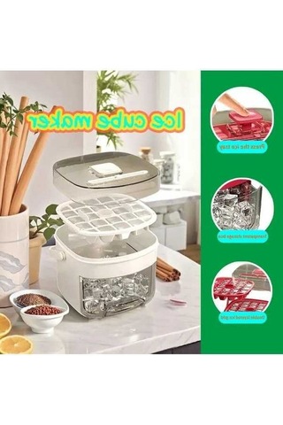 Fastbuy Challenger Taşınabilir Buz Makinesi Krem Beyaz, Büyük Kapasiteli, Çift Katmanlı, Elektriksiz Çalışır Krem - Beyaz