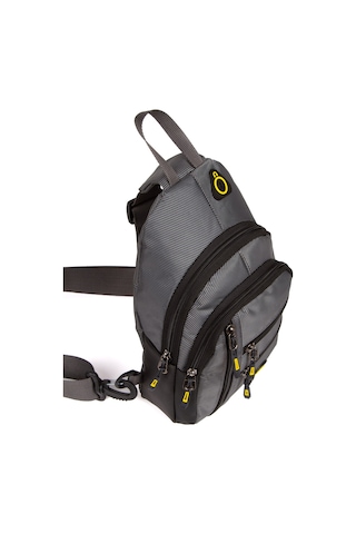 Newish Polo Erkek Kumaş Usb Kulaklık Çıkışlı Bodybag Göğüs Ve Omuz Çantası New172 - Gri
