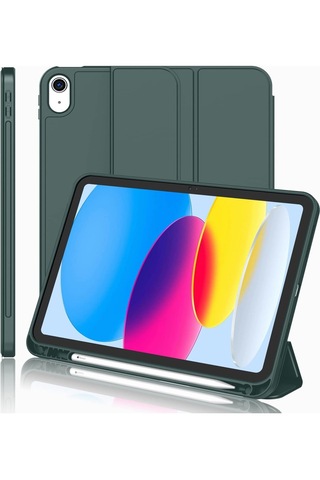 Apple İpad 11.nesil 2025 A16 / 10.nesil 2022 10,9 Inç Uyumlu Kılıf Kalem Tutuculu, Yumuşak Tpu Sırtlı, Üç Katlı Standlı Akıllı Kılıf Kapaklı Kılıf