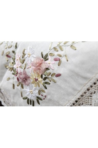 Suntek Nakış Için Baskılı Damgalı Kanaviçe Masa Beyaz Beyaz