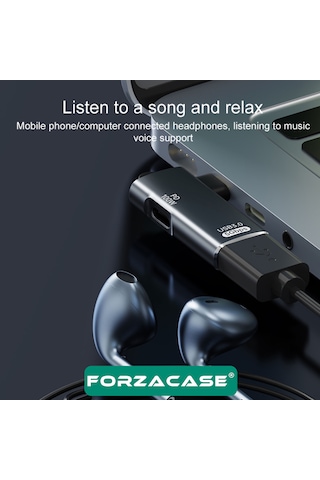 Forzacase Type-c To Usb Otg Adaptör 5gbps - Pd 10w Hızlı Veri Aktarım Adaptörü - Fc1128 Siyah
