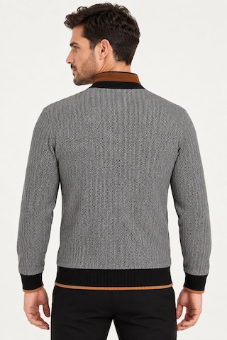 9039 Dewberry Erkek Sweatshırt-desenli Siyah-2