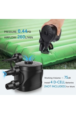 Yatak İçin Elektrikli Hava Pompası, Pille Çalışan Havada Kamp Şişirme Altın