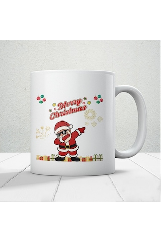 Yılbaşı Temalı Merry Christmas Yazılı Hediyelik Kupa Beyaz