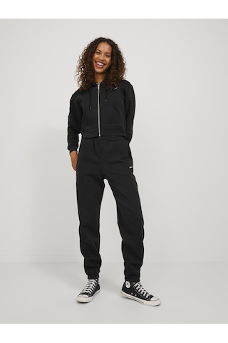 Jack & Jones Kadın Logolu Sweat Pantolon - Abbie Black Siyah