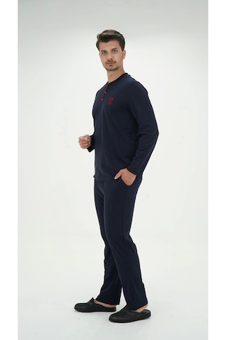 D's Damat 01005 Uzun Kol Pijama Takımı Lacivert