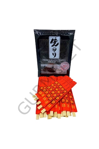 Seafood Sushi Yosunu Yaki Sushi Nori Gold Premium 10 Yaprak + Chopstick 25 Çift