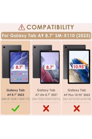 Samsung Galaxy Tab A9 8.7 Inç Nano Kırılmaz Ekran Koruyucu Şeffaf Cam Tam Uyumlu Sm-x110
