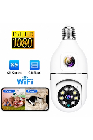 360 Çift Lensli Wifi Kamera Gece Görüşlü Uzaktan İzleme Ve Sesli Konuşma Özellikli Akıllı Güvenlik Kamerası