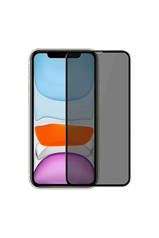 Apple İphone Uyumlu 11 6.1&apos &apos Privacy 5d Gizlilik Filtreli Cam Ekran Koruyucu Siyah