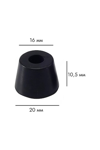 Expertland Vida İçin Yuvarlak Panel Ayağı, 20x16x10,5 Mm 191147639 Siyah
